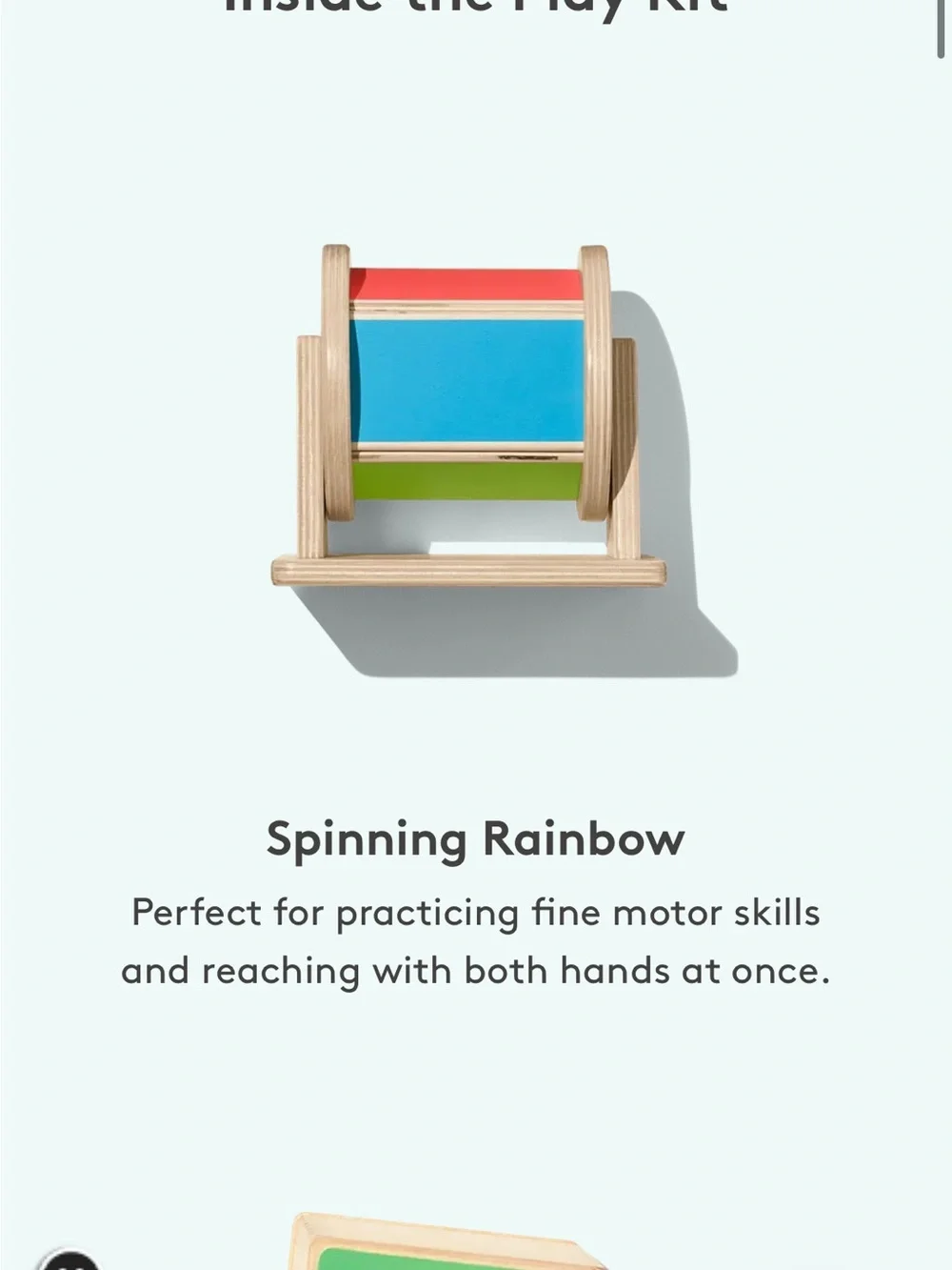 Lovevery spinning rainbow toy from the senser play kit